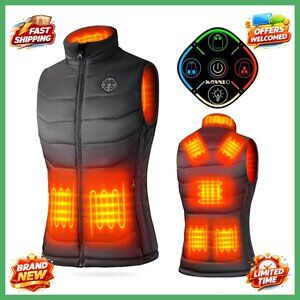 Women's Heated Vest Electric Warming Jacket Smart Controller 5-Zone Heating